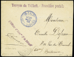 LF avec CAD perlé "In-Salah sud-algérien" (1903) + griffe violette "Troupes du Tidikelt franchise postale". TB