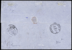 Col. Gen. N°3 + 5 OBL losange de points muet + CAD "St Pierre Martinique" (1863) sur lettre pour Bordeaux. TB