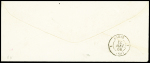 Col. Gen n°3 + 4 + 5 OBL losange de points "MQE" + CAD "Martinique Fort de France" (1868) sur lettre. Signé JF. Brun. TB