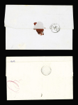 4 lettres sans timbres dont lettre de St Paul avec marque d'entrée encadrée "Pays d'Outremer par Nantes" + dateur A(1829) et lettre de Saint Denis avec marque d'entrée grattée "Pays d'Outremer" + T12 Nantes (1833). TB
