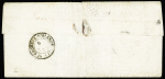 Col. Gen n°3+5 OBL losange de points muet + grand CAD "St Pierre Ile de la Réunion" (1864) sur lettre pour l'ile d'Oléron. Rare et TB