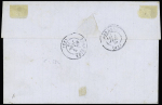Col. Gen. n°3+5 OBL losange de points muet + CAD "Réunion St Denis" (1870) sur lettre pour Bordeaux. TB
