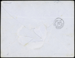 Col. Gen. n°3+5 OBL losange de points bleu + CAD bleu "Réunion St Denis" (1870) sur lettre pour Bordeaux. TB