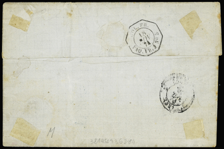 Col. Gen n°13+17 en paire OBL losange de points bleu "SNG" + CAD bleu "Sénégal et DEPces St Louis" (1874) sur lettre pour Bordeaux. TB