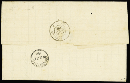 Maurice n°49+56 sur lettre pour Saint Denis Réunion avec CAD d'arrivée au verso. TB