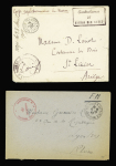 13 plis divers du 20ème siècle pour la plupart dont LF avec CAD "1 Tor et Pes aux armées 1 Madagascar 1" (1896) + cachet violet "Corps expéditionnaire de Madagascar - groupe d'artillerie de marine - le commandant". TB