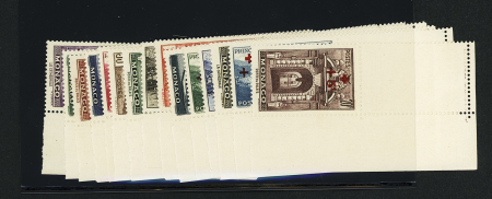 N°200 à 214 Croix-Rouge, série de 15 valeurs en coin