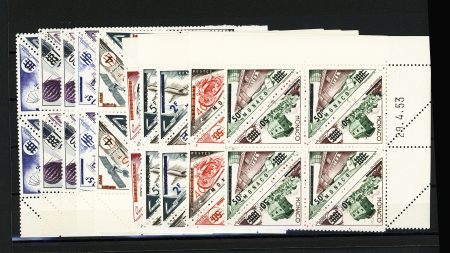 N° 453/472, timbres Taxe de 1953 surchargés en bloc