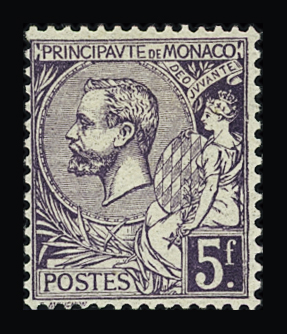 N°46, 5f violet, *, TB