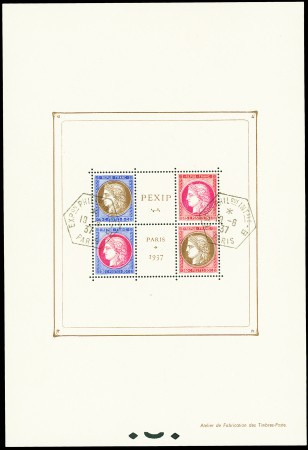 Bloc de l'Ours et variétés sur les timbres 2/3 et 4/5,