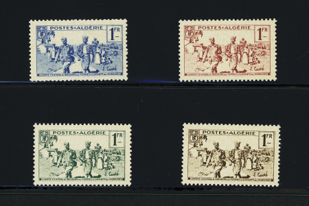 N°159 à 162 La série de 4 valeurs avec la variété surcharge