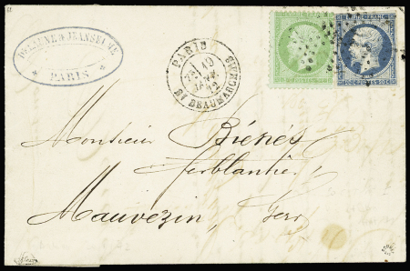 Rare combinaison non dentelé + dentelé avec N°14 20c
