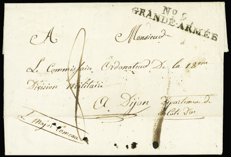 MP "N°9 / GRANDE ARMEE" sur lettre de Munich 1808 avec