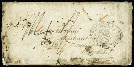 Cachet SHIP LETTER / PORTSMOUTH sur lettre purifiée