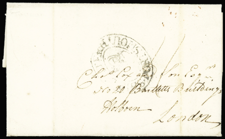 Cachet SHIP LETTER / PORTSMOUTH sur lettre avec texte