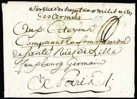 Mention manuscrite "Service des hopitaux militaires