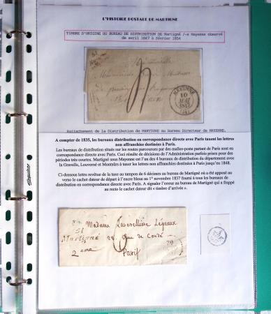 MAYENNE Mini-étude postale de MARTIGNE SUR MAYENNE