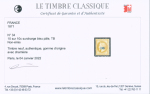 N°34 10 sur 10c surcharge bleu pâle, TB