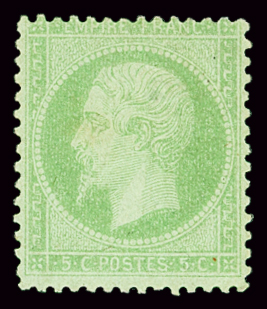 N°20 5c vert, neuf *, B/TB. Signé A.Brun