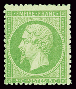 N°20 5c vert, neuf **, très frais, TB. Signé Scheller
