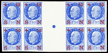 N°552a  +50c sur 1fr50 outremer, non dentelé en bloc