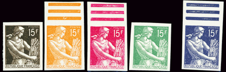 N°1116A Type Moissonneuse, Non émis, les 5 valeurs,