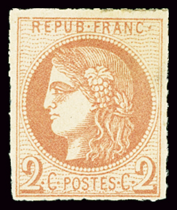N°40B 2c brun rouge, percé en ligne, neuf *, TB