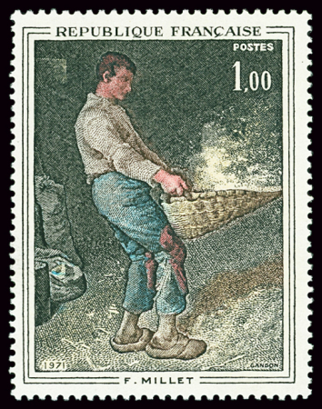 N°1672 1f Millet, variété couleur jaune absent,