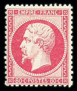 N°24 80c rose, très frais, neuf *, TB. Signé A.Brun