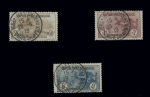 N°153 à 155, tous avec superbe oblitération centrale