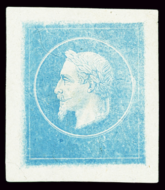 N°29 Epreuve de l'effigie avec cadre en à-plat bleu