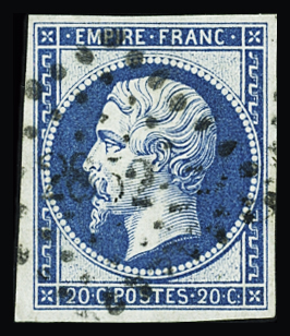 N°14Ba 20c bleu sur vert, obl. PC 2852 de Délestat,