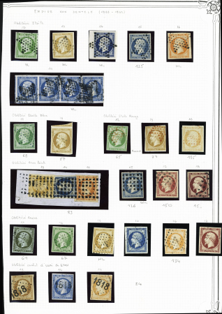 1854-1874, Sélection de 154 timbres avec oblitérations