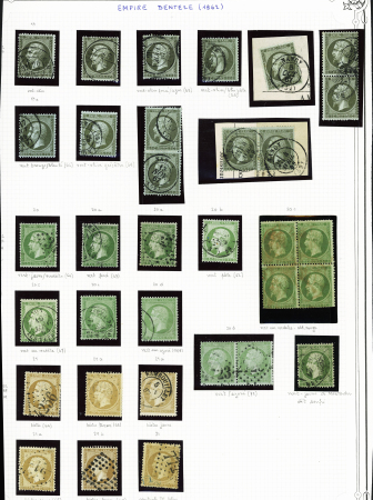 1854-1874, Sélection de 154 timbres avec oblitérations