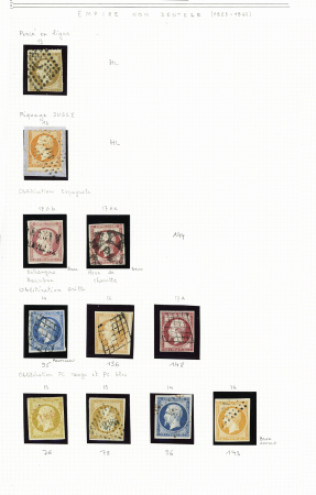 1854-1874, Sélection de 154 timbres avec oblitérations