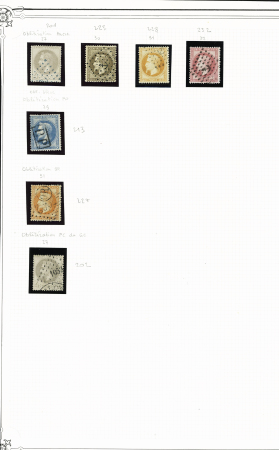 1854-1874, Sélection de 154 timbres avec oblitérations