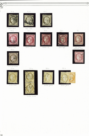1854-1874, Sélection de 154 timbres avec oblitérations