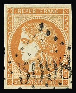 SMYRNE N°48 40c orange, obl GC 5098, TTB. Signé A.