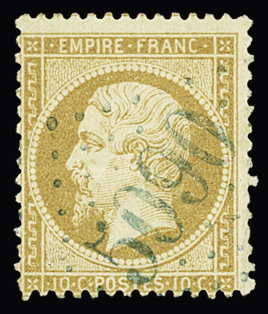 KERASSUNDE N°21 10c bistre, obl. GC bleu 5090, pli