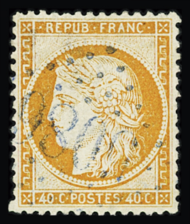 GALLIPOLI N°38 40c orange, obl. GC bleu 5086, TB Signé