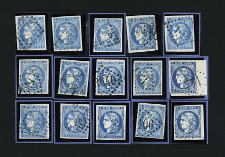 N°46B 20c bleu, reconstitution du bloc report II, B/TB
