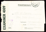 Formulaire "Kriegsgefangenenpost" avec mention imprimée et griffe encadrée violette "Marlag U. Milag nord 13 gerruft" (1942 - marin anglais prisonnier des Allemands). Rare