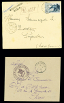 5 plis de la marine pendant la guerre d'Indochine dont très rare CAD "poste navale bureau n°14" (1948 -  Haïphong) sur mandat-carte, griffe postale "Haïphong naval" (1946), CAD "Bureau naval n°91" (1948 - Saïgon) et cach