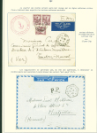 Collection de 145 plis "Le courrier des marins français pendant la seconde guerre mondiale". On note CPFM avec cachet "Censored DE Sénégalais french navy" (nov 44), nombreuses agences embarquées dont cuirassé l'Océan, cr