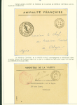 Collection de 145 plis "Le courrier des marins français pendant la seconde guerre mondiale". On note CPFM avec cachet "Censored DE Sénégalais french navy" (nov 44), nombreuses agences embarquées dont cuirassé l'Océan, cr