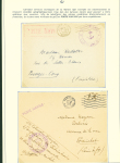 Collection de 145 plis "Le courrier des marins français pendant la seconde guerre mondiale". On note CPFM avec cachet "Censored DE Sénégalais french navy" (nov 44), nombreuses agences embarquées dont cuirassé l'Océan, cr