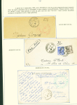 Collection de 145 plis "Le courrier des marins français pendant la seconde guerre mondiale". On note CPFM avec cachet "Censored DE Sénégalais french navy" (nov 44), nombreuses agences embarquées dont cuirassé l'Océan, cr