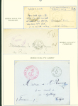 Collection de 145 plis "Le courrier des marins français pendant la seconde guerre mondiale". On note CPFM avec cachet "Censored DE Sénégalais french navy" (nov 44), nombreuses agences embarquées dont cuirassé l'Océan, cr
