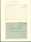 Collection de 145 plis "Le courrier des marins français pendant la seconde guerre mondiale". On note CPFM avec cachet "Censored DE Sénégalais french navy" (nov 44), nombreuses agences embarquées dont cuirassé l'Océan, cr