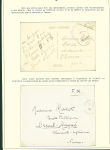 Collection de 145 plis "Le courrier des marins français pendant la seconde guerre mondiale". On note CPFM avec cachet "Censored DE Sénégalais french navy" (nov 44), nombreuses agences embarquées dont cuirassé l'Océan, cr